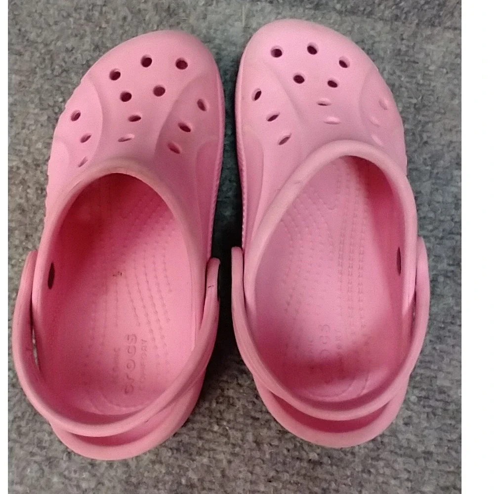 Crocs Kids Classic Clogs Pink Slip On Water Shoes Size C 12 Comfort Sandals